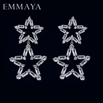 EMMAYA New Luxury Long Big Drop Earrings Micro Paved Tiny CZ Star Shape Pendant for Women Party Wedding Jewelry 
EMMAYA New Luxury Long Big Drop Earrings Micro Paved Tiny CZ Star Shape Pendant for Women Party Wedding Jewelry
