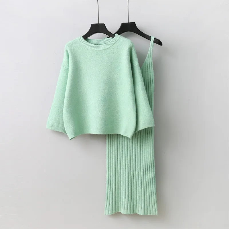 Women Pullover Knitted Sweater Sleeveless Dress Two Piece Set Pull Femme Hiver Winter Sweater Women Slim Vestido Knitwear C5035
Women Pullover Knitted Sweater Sleeveless Dress Two Piece Set Pull Femme Hiver Winter Sweater Women Slim Vestido Knitwear C5035