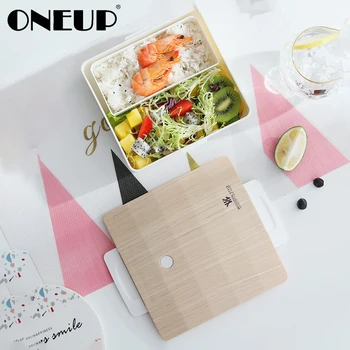 ONEUP Lunch Box With Wooden Cover Portable Food Container Picnic Office Leakproof Compartment Food Container School Lunch Box
ONEUP Lunch Box With Wooden Cover Portable Food Container Picnic Office Leakproof Compartment Food Container School Lunch Box