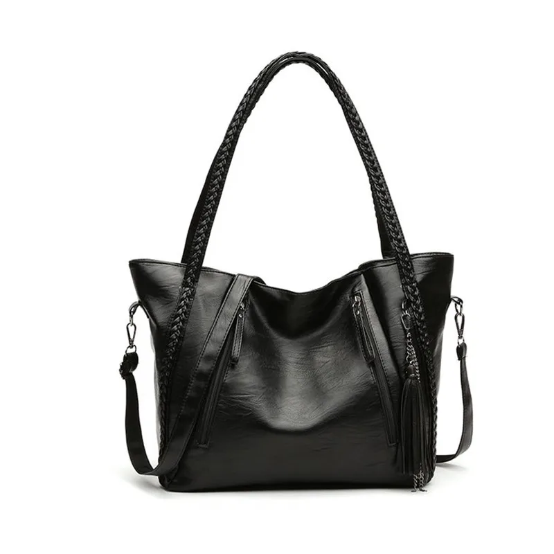 Vintage Soft PU Leather Tassel Women Shoulder Bag Female Retro Daily Causal Totes Lady Elegant Shopping Handbag Black Bag
Vintage Soft PU Leather Tassel Women Shoulder Bag Female Retro Daily Causal Totes Lady Elegant Shopping Handbag Black Bag