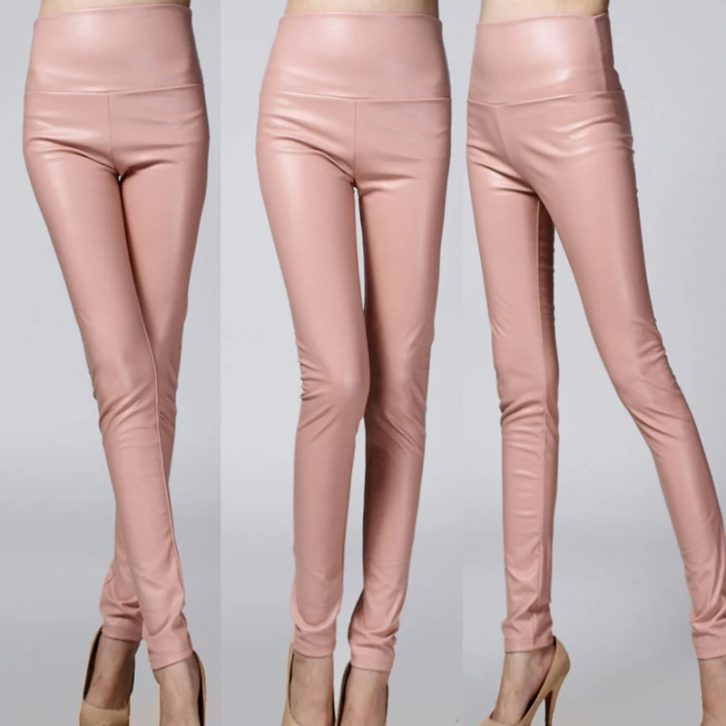 new spring winter warm women faux leather pants elastic PU high waist pencil skinny pants female full length candy colors
new spring winter warm women faux leather pants elastic PU high waist pencil skinny pants female full length candy colors