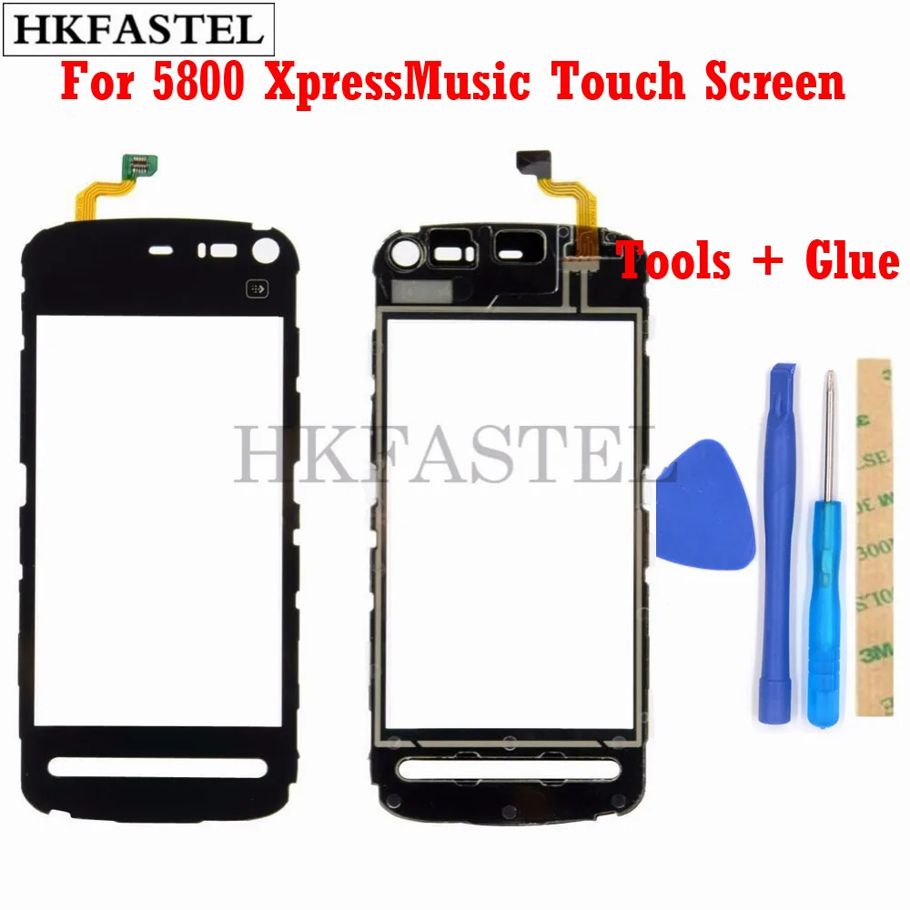 HKFASTEL High Quality Touch For Nokia 5800 XpressMusic 5800XM Touch Screen Digitizer Sensor Front Glass Lens panel + Tools glue
HKFASTEL High Quality Touch For Nokia 5800 XpressMusic 5800XM Touch Screen Digitizer Sensor Front Glass Lens panel + Tools glue
