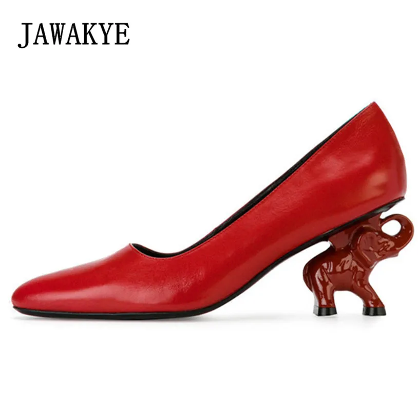 JAWAKYE Red strange high heels Wedding Party Shoes Woman Sheepskin Leather 6 CM elephant Heel black silver Runway Women Pumps 
JAWAKYE Red strange high heels Wedding Party Shoes Woman Sheepskin Leather 6 CM elephant Heel black silver Runway Women Pumps