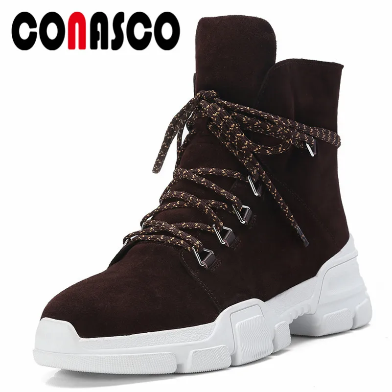 CONASCO Retro Women Wedges Heels Autumn Winter Martin Shoes Woman Round Toe Lace Up Punk Motorcycle Boots Female Basic Boots
CONASCO Retro Women Wedges Heels Autumn Winter Martin Shoes Woman Round Toe Lace Up Punk Motorcycle Boots Female Basic Boots