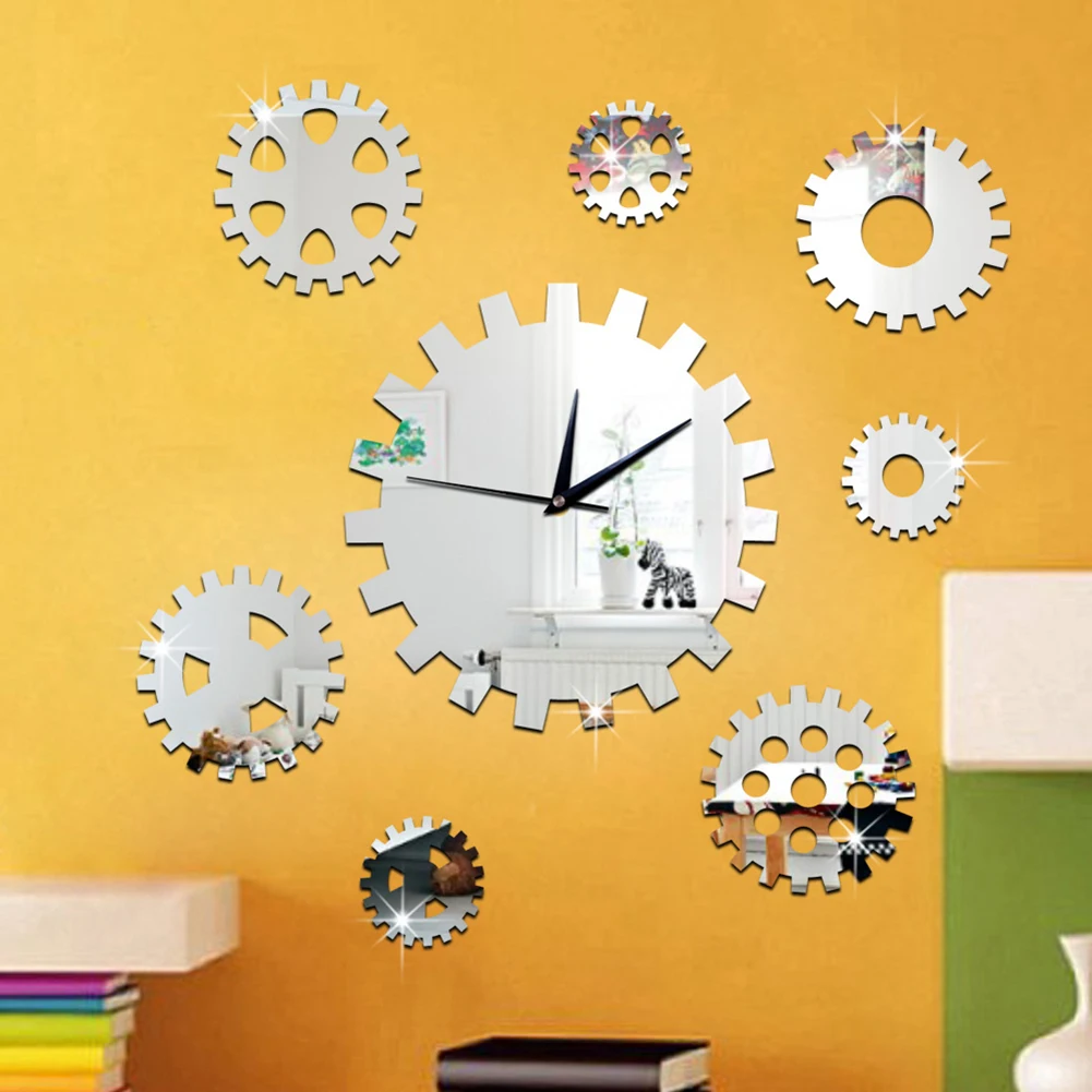 DIY Rotating Gear Decorative Wall Clocks Art Mirror Stickers Quartz Wall Clock Home Bedroom Decor Wall Watch Gift Ideas Z055
DIY Rotating Gear Decorative Wall Clocks Art Mirror Stickers Quartz Wall Clock Home Bedroom Decor Wall Watch Gift Ideas Z055