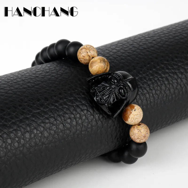 Star Wars Bangle Bracelets Darth Vader Knight Batman Mask Wristband Black Beads Charm Bracelets for Women Men Sporty Jewelry
Star Wars Bangle Bracelets Darth Vader Knight Batman Mask Wristband Black Beads Charm Bracelets for Women Men Sporty Jewelry