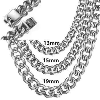 Granny Chic News Arrival 13/15/19mm Stainless Steel Curb Cuban Chain Necklaces Casting Lock Clasp Mens Link jewelry
Granny Chic News Arrival 13/15/19mm Stainless Steel Curb Cuban Chain Necklaces Casting Lock Clasp Mens Link jewelry