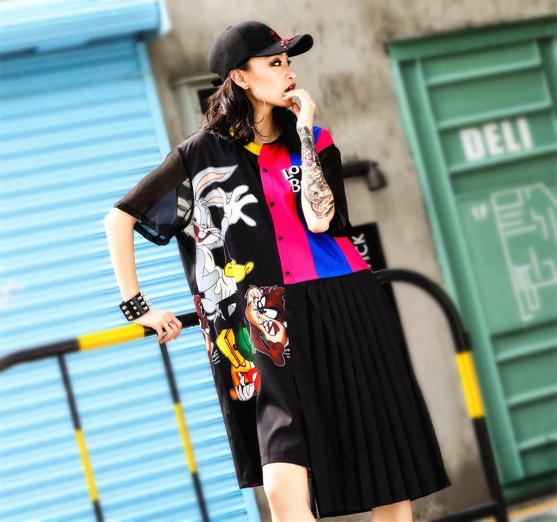 Unique Design Dress Women Summer New Style Street Wear Short Sleeve Cartoon Printing Pleated Patchwork Irregular Dress SL337
Unique Design Dress Women Summer New Style Street Wear Short Sleeve Cartoon Printing Pleated Patchwork Irregular Dress SL337