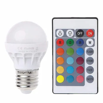 New LED Light Bulb Lamp Color Changing3 W E27 AC 85-265V RGB+IR Remote Control New
New LED Light Bulb Lamp Color Changing3 W E27 AC 85-265V RGB+IR Remote Control New