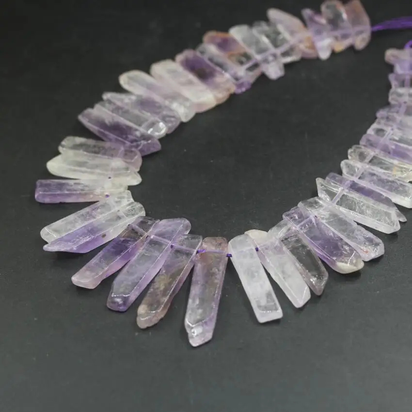 15.5"strand Top Drilled Natural Light Amethysts Slice Stick Loose Beads,Raw Purple Crystal Slab Point Pendant Jewelry Making
15.5"strand Top Drilled Natural Light Amethysts Slice Stick Loose Beads,Raw Purple Crystal Slab Point Pendant Jewelry Making