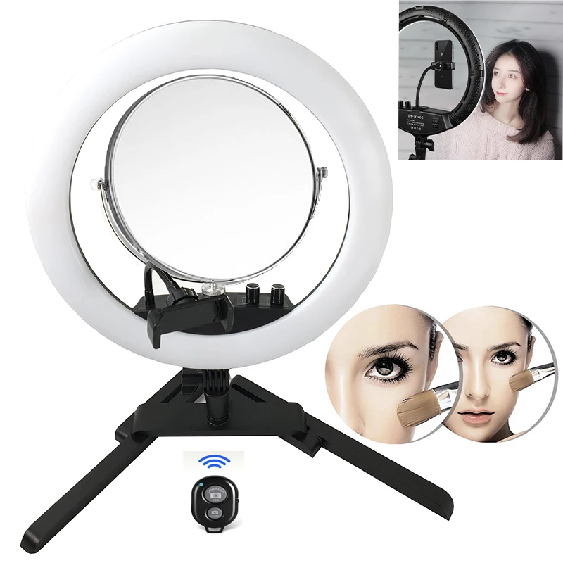 Photo Studio Ring Light with Mirror 14" 400pcs LED Photography Phone Video Ring LED 2 Phone Holder With Stand For Camera
Photo Studio Ring Light with Mirror 14" 400pcs LED Photography Phone Video Ring LED 2 Phone Holder With Stand For Camera
