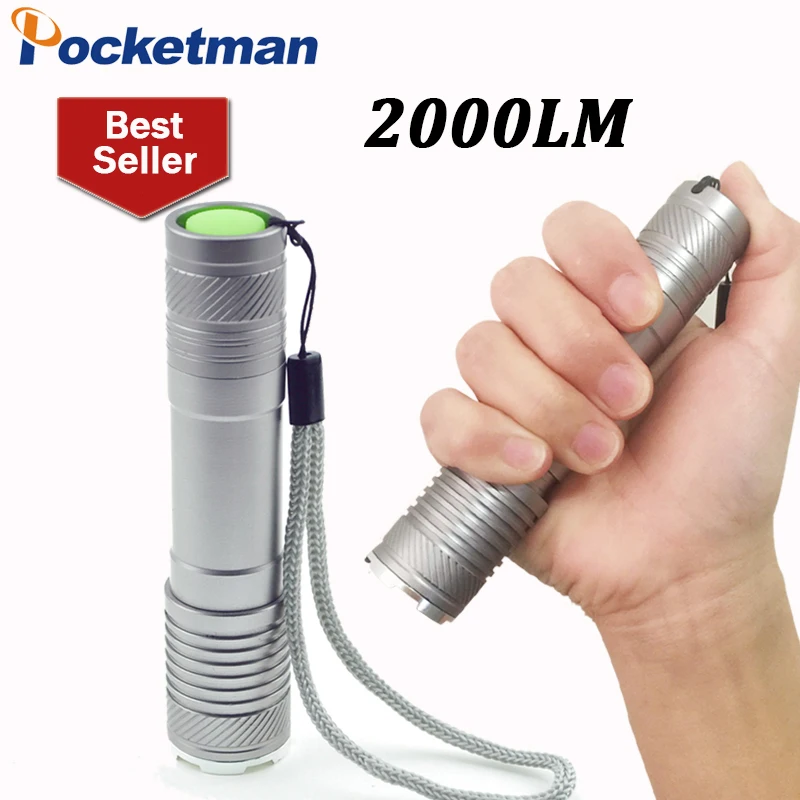 

2000LM Q5 Mini Penlight LED Flashlight Torch 3 Modes Waterproof Zoomable Lantern Light Zaklamp Taschenlampe Adjustable Focus