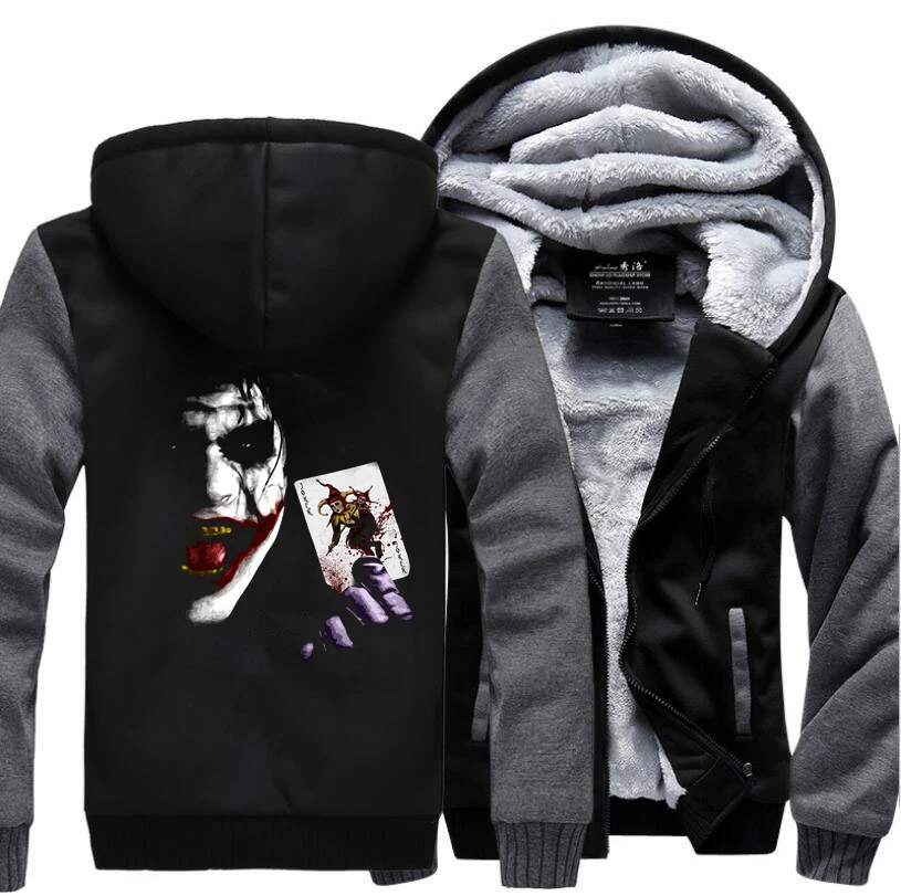 Batman 2 Joker Heath Ledger Print Men's Sweatshirts Fashion Hip Hop Streetwear 2017 Winter Warm Men Thicken Hoodies Mens Jacket
Batman 2 Joker Heath Ledger Print Men's Sweatshirts Fashion Hip Hop Streetwear 2017 Winter Warm Men Thicken Hoodies Mens Jacket
