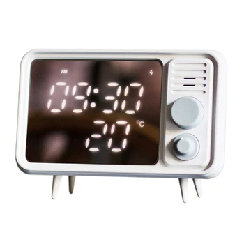 Retro Tv Shape Alarm Clock Lamp Mirror Multi-Function Mirror Clock Thermometer Bed Multi-Function Clock-Grey Blue
Retro Tv Shape Alarm Clock Lamp Mirror Multi-Function Mirror Clock Thermometer Bed Multi-Function Clock-Grey Blue