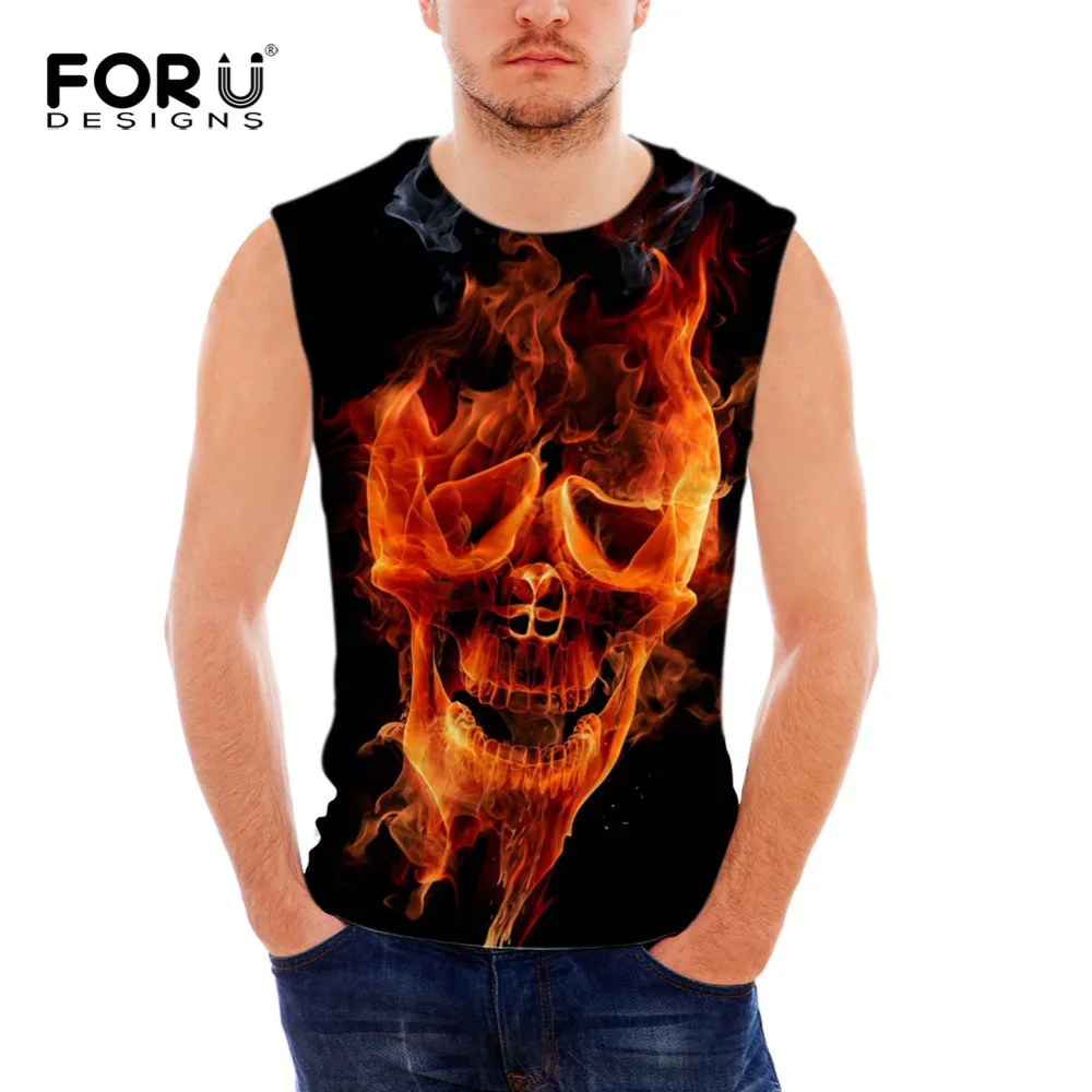 FORUDESIGNS Cool Fire Skulls Printed Vest Sleeveless Shirt for Men Basic, Mens Tank Tops Bodybuilding Fitness Fashion Undershirt
FORUDESIGNS Cool Fire Skulls Printed Vest Sleeveless Shirt for Men Basic, Mens Tank Tops Bodybuilding Fitness Fashion Undershirt
