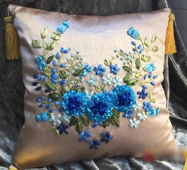 1pcs 40x40cm blue red flower Ribbon embroidery kit cushion pillow cover set handcraft DIY handmade needlework art home decor
1pcs 40x40cm blue red flower Ribbon embroidery kit cushion pillow cover set handcraft DIY handmade needlework art home decor