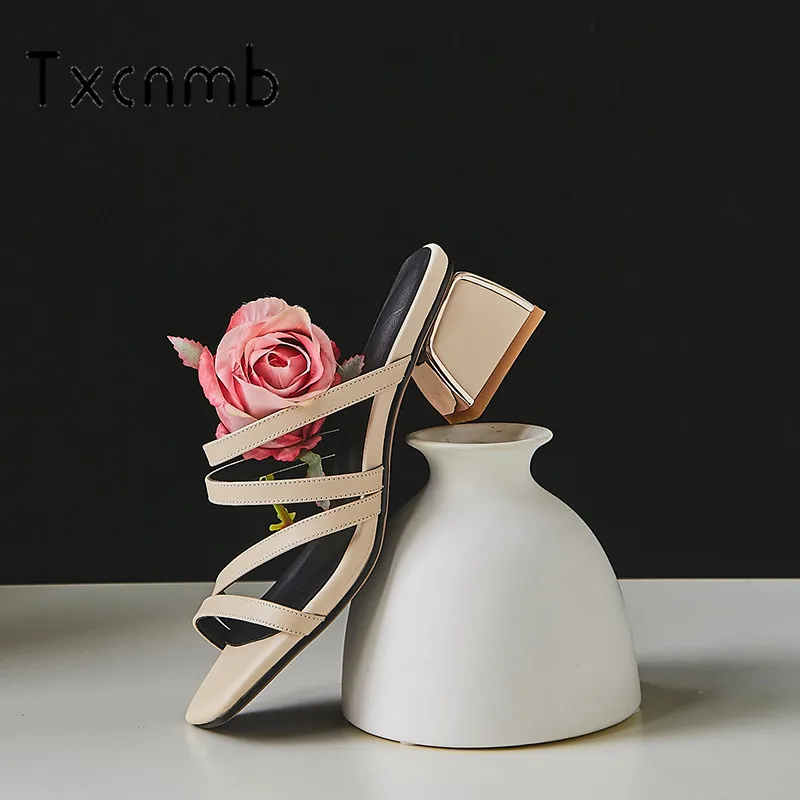 TXCNMB 2019 genuine leather sandals women shoes ladies summer sandals party wedding shoes woman square high heels sandals
TXCNMB 2019 genuine leather sandals women shoes ladies summer sandals party wedding shoes woman square high heels sandals