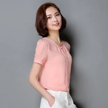 ROPALIA High Quality Women's Casual Solid Blouse Loose Office Chiffon Short Sleeve Shirt Fashion Lady Tops
ROPALIA High Quality Women's Casual Solid Blouse Loose Office Chiffon Short Sleeve Shirt Fashion Lady Tops