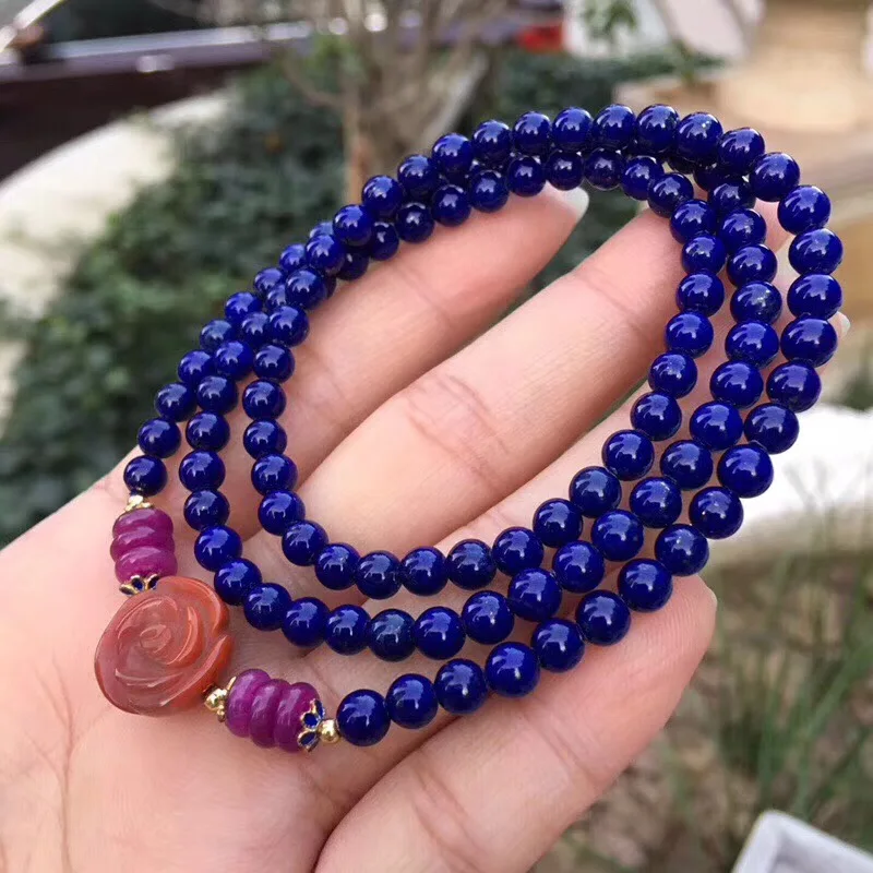 4.8mm Genuine Natural Lapis Lazuli Gemstone 3 laps Bracelet For Woman Female Crystal Stretch Birthday Gift Bracelets AAAAA
4.8mm Genuine Natural Lapis Lazuli Gemstone 3 laps Bracelet For Woman Female Crystal Stretch Birthday Gift Bracelets AAAAA