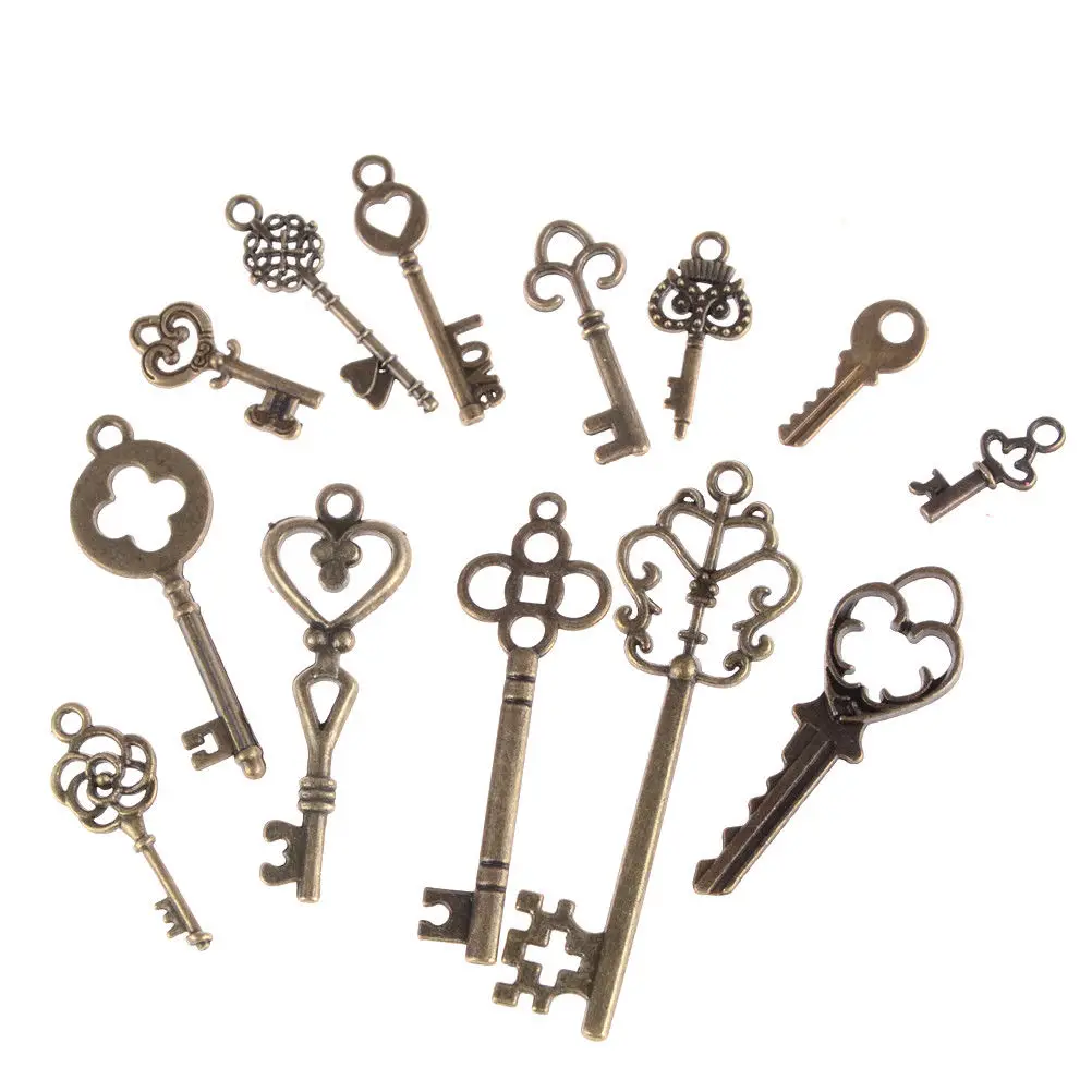 13 Pcs Fit Bracelets Necklace DIY Metal Jewelry Making WholesaleVintage Charms Mixed Keys Pendant Antique Bronze Key Charms
13 Pcs Fit Bracelets Necklace DIY Metal Jewelry Making WholesaleVintage Charms Mixed Keys Pendant Antique Bronze Key Charms