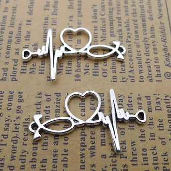100pcs Exquisite Love ECG Connector charms pendants 20*34mm Antique silver bag accessories Jewelry earring bracelet necklace
100pcs Exquisite Love ECG Connector charms pendants 20*34mm Antique silver bag accessories Jewelry earring bracelet necklace