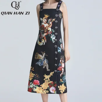 Qian Han Zi 2020 fashion Summer dress Women Spaghetti Strap Angel Print Vintage Bodycon vestidos de fiesta de noche Party Dress
Qian Han Zi 2020 fashion Summer dress Women Spaghetti Strap Angel Print Vintage Bodycon vestidos de fiesta de noche Party Dress