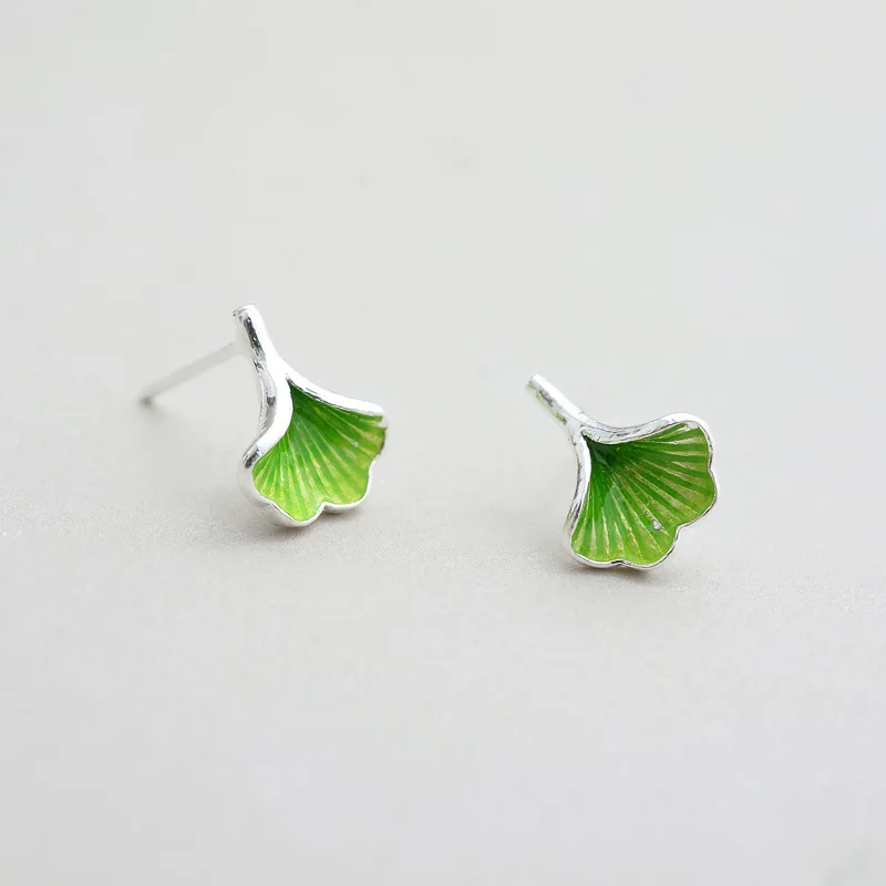 Fashion Jewelry S925 Sterling Silver Stud Earrings Plant Enamel Ginkgo Leaf Earring for Gilrs Lady Gift Pendientes EH201
Fashion Jewelry S925 Sterling Silver Stud Earrings Plant Enamel Ginkgo Leaf Earring for Gilrs Lady Gift Pendientes EH201