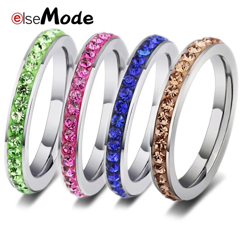 ELSEMODE Pink Blue Green Coffee Engagement Wedding Rings for Women Stainless Steel Colorful Crystal Cubic Zirconia Girl Jewelry
ELSEMODE Pink Blue Green Coffee Engagement Wedding Rings for Women Stainless Steel Colorful Crystal Cubic Zirconia Girl Jewelry