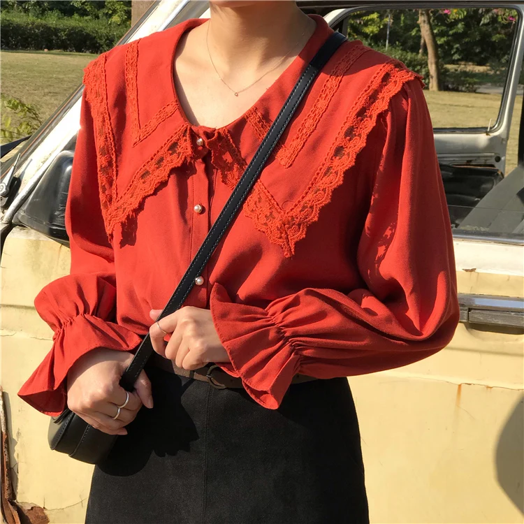 Loose Casual All Match Basic 2010 New Spring Long Sleeve Solid Peter Pan Collar Regular Fresh Female Women Shirts
Loose Casual All Match Basic 2010 New Spring Long Sleeve Solid Peter Pan Collar Regular Fresh Female Women Shirts
