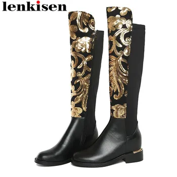Lenkisen novelty design knee-high boots round toe zip high heel european style cow leather mixed colors women big size shoes L04
Lenkisen novelty design knee-high boots round toe zip high heel european style cow leather mixed colors women big size shoes L04