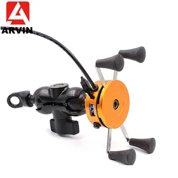 ARVIN Motorcycle USB Charging Phone Holder Universal Rotating Moto Mobile Phone Stand GPS Bracket Mount For iPhone XR 4.7-6 inch
ARVIN Motorcycle USB Charging Phone Holder Universal Rotating Moto Mobile Phone Stand GPS Bracket Mount For iPhone XR 4.7-6 inch