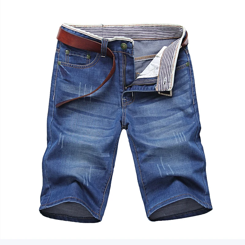 Классические мужские джинсовые шорты хорошего качества хлопковые однотонные