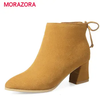 MORAZORA 2018 new autumn winter pointed toe ankle boots for women square heel zipper boots high heel cow suede leather boots
MORAZORA 2018 new autumn winter pointed toe ankle boots for women square heel zipper boots high heel cow suede leather boots