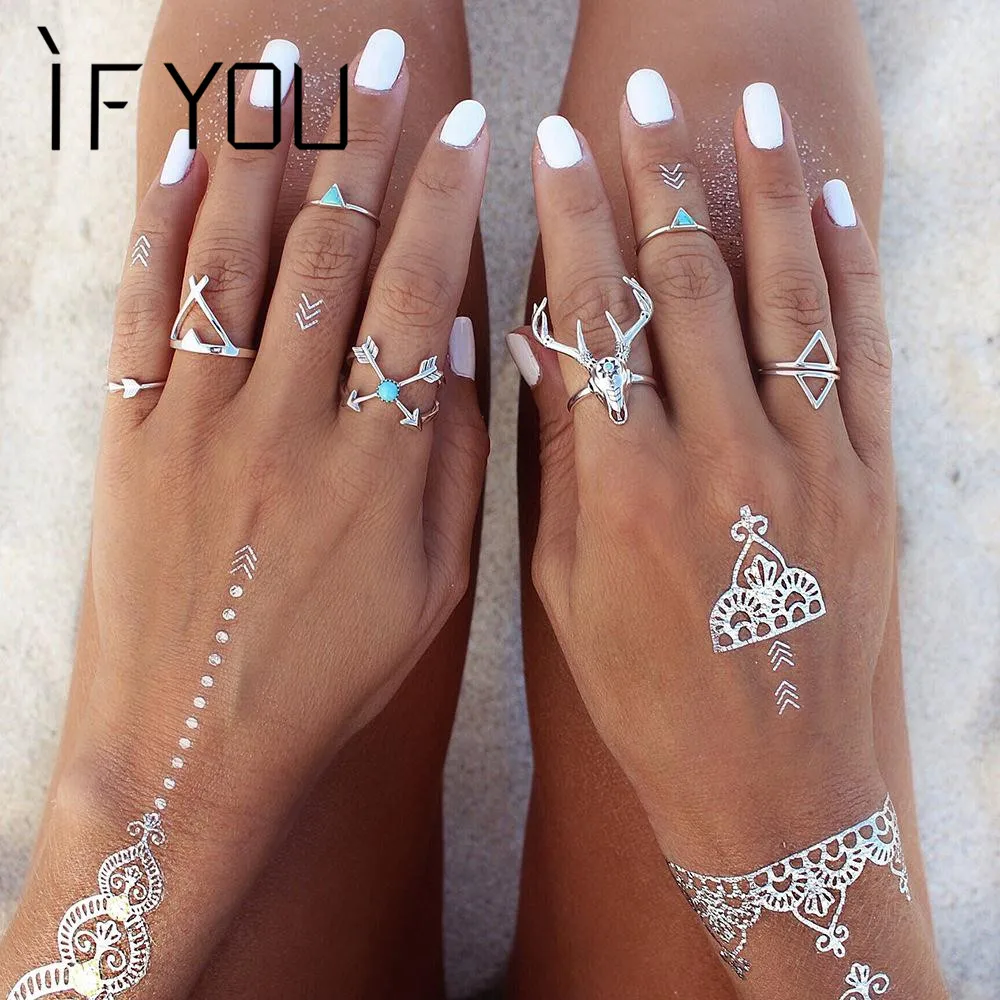 IF YOU 7PCS/Set Hot Vintage Deer Turkish iMidi Ring Set Steampunk Bohemian Arrow Anillos Ring Knuckle Anel Joint Rings for Women
IF YOU 7PCS/Set Hot Vintage Deer Turkish iMidi Ring Set Steampunk Bohemian Arrow Anillos Ring Knuckle Anel Joint Rings for Women