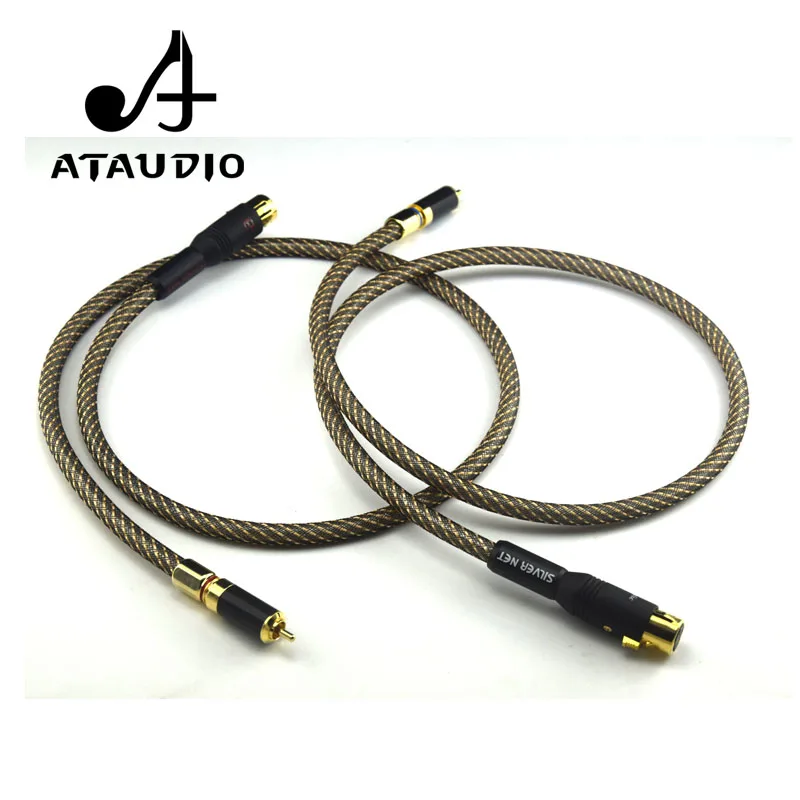 Кабель ATAUDIO Hifi XLR Мама папа RCA Hi end посеребренный кабель 2XLR 2RCA с позолоченными