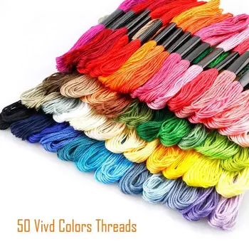Random Colors 50pcs Cross Stitch Floss Rainbow Color Embroidery Threads Floss Sewing Threads For Women DIY Sewing
Random Colors 50pcs Cross Stitch Floss Rainbow Color Embroidery Threads Floss Sewing Threads For Women DIY Sewing
