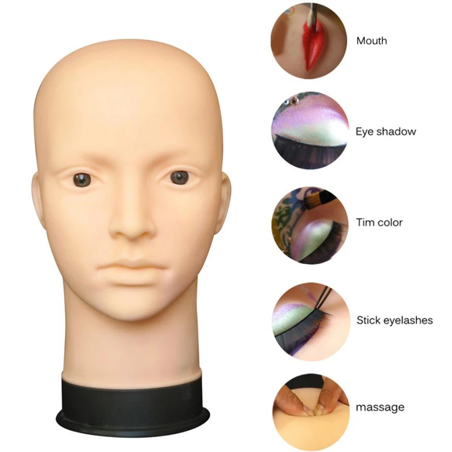 NEW High Quality Soft Model Silicone Head Mannequin Flat Head Practice Make Up Massage Training Model Eyelash Extensions Beauty
NEW High Quality Soft Model Silicone Head Mannequin Flat Head Practice Make Up Massage Training Model Eyelash Extensions Beauty