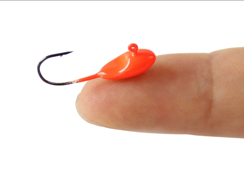 RoseWood New Freshwater Fishing Lures Kit 1.1g Micro Lead Head Hooks Soft Artificial Worm Baits Sea Bass Carp Fishing Jig Group (5)