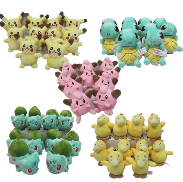 10pcs/lot Pikachu Psyduck Jigglypuff Charmander Squirtle Bulbasaur Stuffed Plush Doll Keychain Bags Pandent Keyring Toys SA1520
10pcs/lot Pikachu Psyduck Jigglypuff Charmander Squirtle Bulbasaur Stuffed Plush Doll Keychain Bags Pandent Keyring Toys SA1520