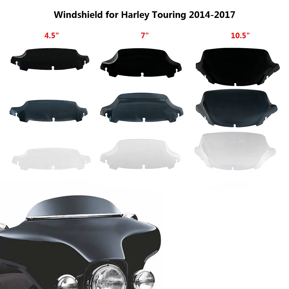 4.5" 7" 10.5" Wave Windshield Upper Fairing Windscreen for Harley Touring Street Electra Glide Ultra Limited 2014 2015 2016 2017
4.5" 7" 10.5" Wave Windshield Upper Fairing Windscreen for Harley Touring Street Electra Glide Ultra Limited 2014 2015 2016 2017
