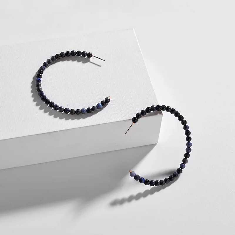 HUIDANG Fashion Jewelry Women Bijoux Boutique Earring Big Size Natural Stone Beaded Hoop Earrings
HUIDANG Fashion Jewelry Women Bijoux Boutique Earring Big Size Natural Stone Beaded Hoop Earrings