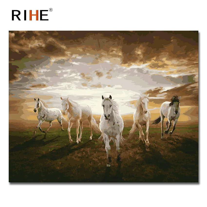 RIHE Dusk Horses Running Diy Painting By Numbers Animal Oil Painting On Canvas Hand Painted Cuadros Decoracion Acrylic Paint New
RIHE Dusk Horses Running Diy Painting By Numbers Animal Oil Painting On Canvas Hand Painted Cuadros Decoracion Acrylic Paint New