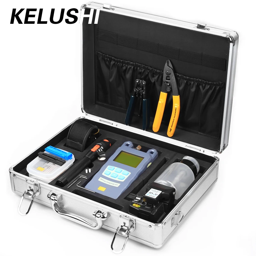 KELUSHI 23 IN 1 Fiber Optic FTTH Tool Kit ceramic core 10mW/ Visual Fault Locator and Fiber Cleaver HS-30 optical power meter
KELUSHI 23 IN 1 Fiber Optic FTTH Tool Kit ceramic core 10mW/ Visual Fault Locator and Fiber Cleaver HS-30 optical power meter