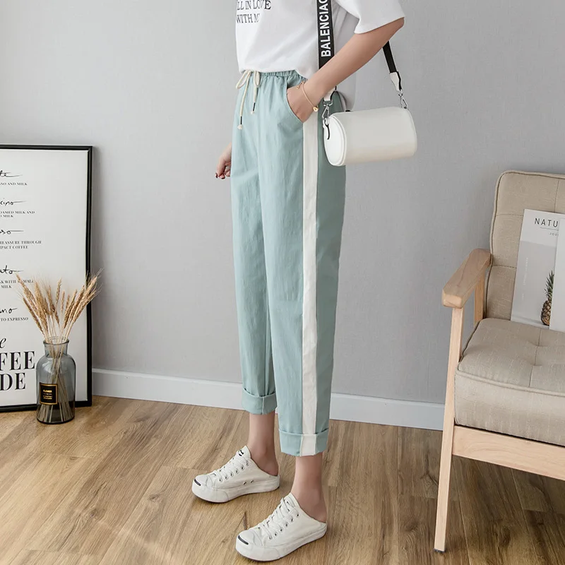 Cotton Linen Ankle Length Pants Women's Spring Summer Casual Trousers Pencil Casual Pants Striped Women's Trousers Green Pink
Cotton Linen Ankle Length Pants Women's Spring Summer Casual Trousers Pencil Casual Pants Striped Women's Trousers Green Pink