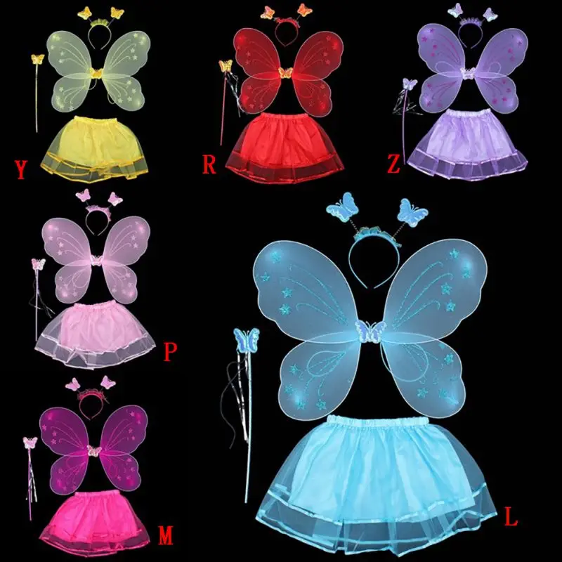 Children Butterfly Wings Event Performance Clothes Fairy wand Headwear Wings and Skirt Sets Kids Princess Costume Sets 4Pcs 
Children Butterfly Wings Event Performance Clothes Fairy wand Headwear Wings and Skirt Sets Kids Princess Costume Sets 4Pcs