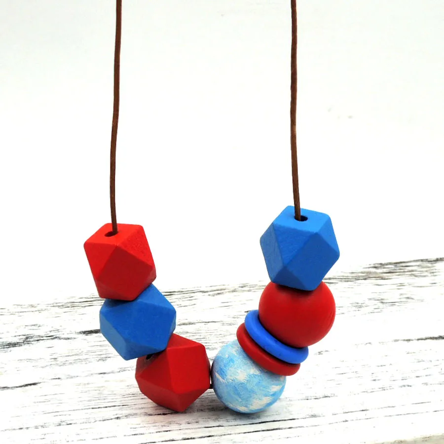 2019 red blue Geometric jewelry wooden beads Necklace minimalist modern necklace boho simple NW037
2019 red blue Geometric jewelry wooden beads Necklace minimalist modern necklace boho simple NW037