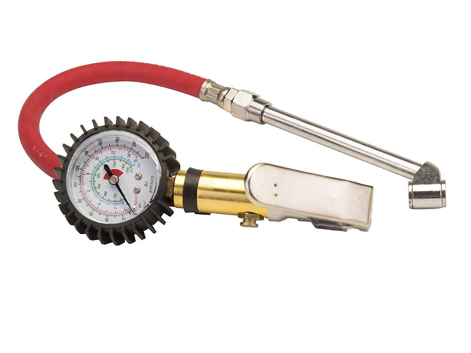 Dually Tire Inflator Gauge Dual Chuck Nozzle Design Reaches Inner Wheel Stems (2 Oversized Protected Gauge Reader)
Dually Tire Inflator Gauge Dual Chuck Nozzle Design Reaches Inner Wheel Stems (2 Oversized Protected Gauge Reader)