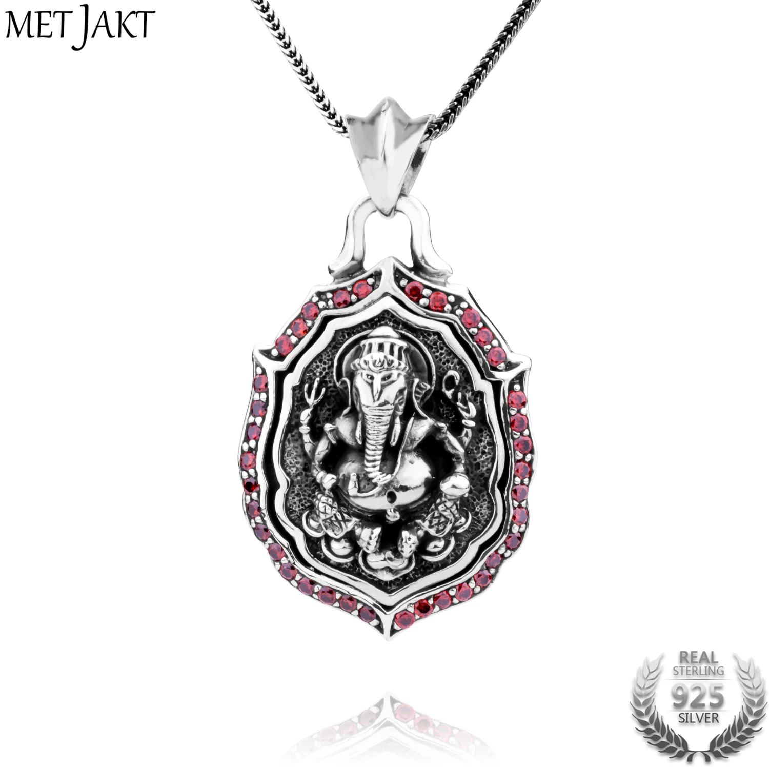 MetJakt Buddhism Wealth Elephant Pendant Necklace with Zircon Solid 925 Sterling Silver Pendant and Chain for Religious Jewelry
MetJakt Buddhism Wealth Elephant Pendant Necklace with Zircon Solid 925 Sterling Silver Pendant and Chain for Religious Jewelry
