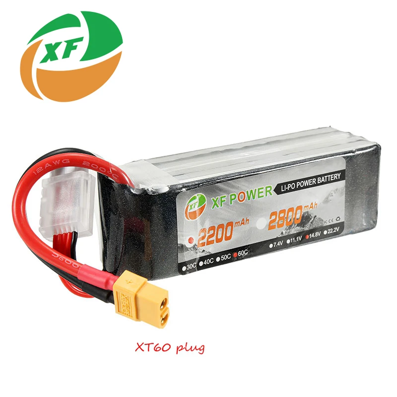Rechargeable Lipo Battery XF Power 14.8V 2200mAh 60C 4S Lipo Battery XT60 Plug For RC Model
Rechargeable Lipo Battery XF Power 14.8V 2200mAh 60C 4S Lipo Battery XT60 Plug For RC Model