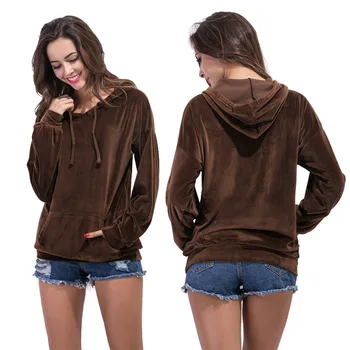 2019 autumn and winter new brown casual solid color velvet loose hooded collar pullover long-sleeved casual Hoodies
2019 autumn and winter new brown casual solid color velvet loose hooded collar pullover long-sleeved casual Hoodies